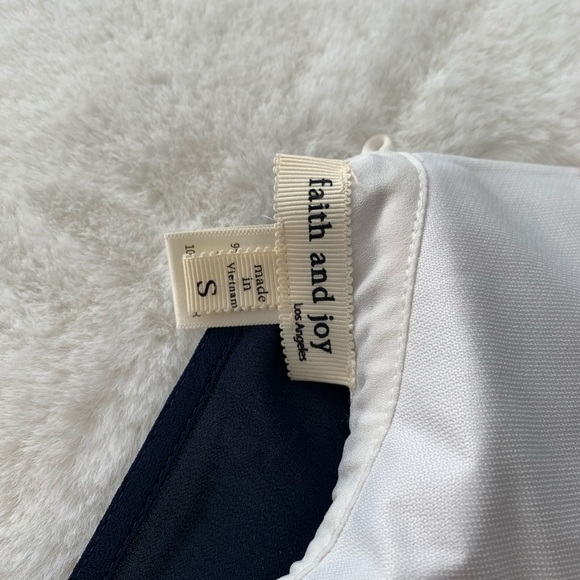 Faith and Joy Navy Blue Blouse With Embroidered Collar - Picture 4 of 4